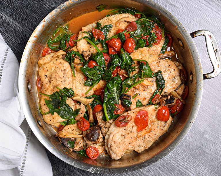 Chicken Scaloppini with Tomatoes, Mushrooms and Spinach – Curb Appeal ...